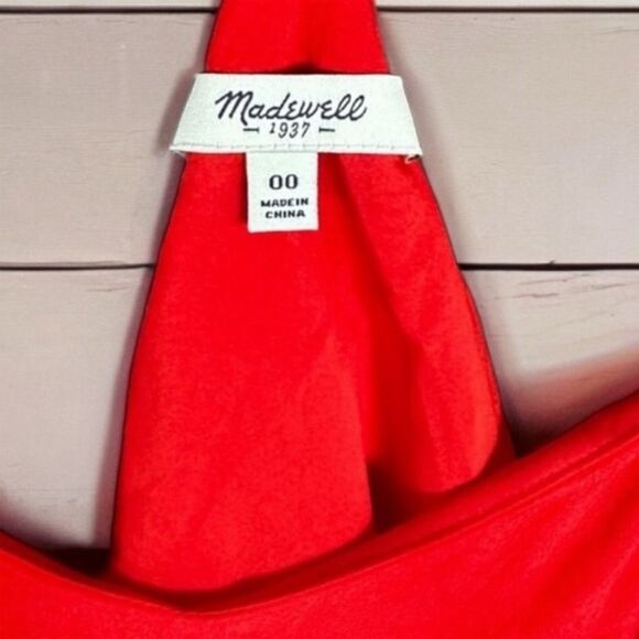 Madewell Women's Silk Starview Cami Dress Size 00 Red Sleeveless Summer Short - Picture 3 of 5